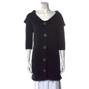 Vince Cashmere Blend Long Cardigan with Pockets Brown Size Medium